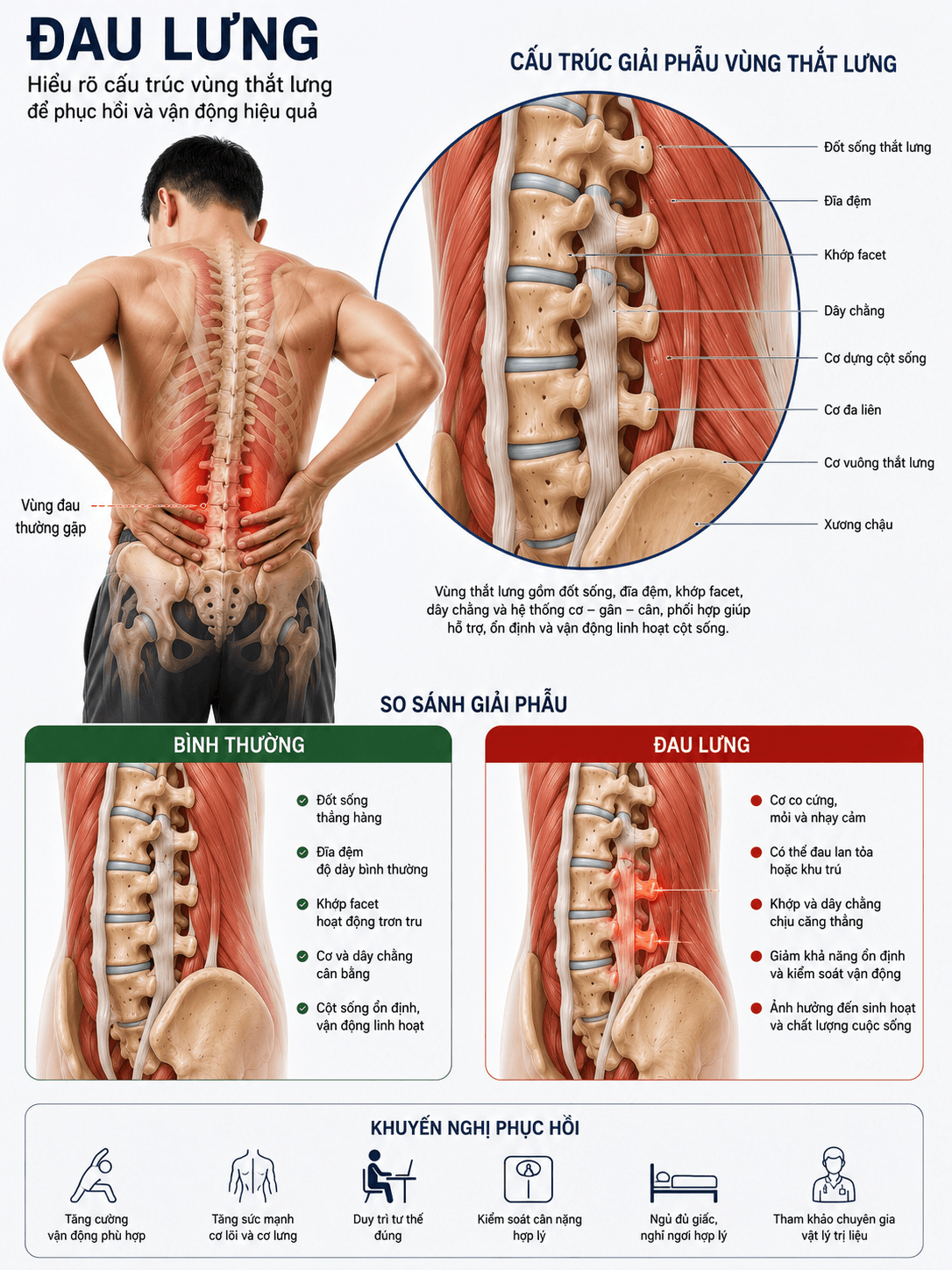 Giải phẫu vùng tổn thương — Vùng Thường Đau